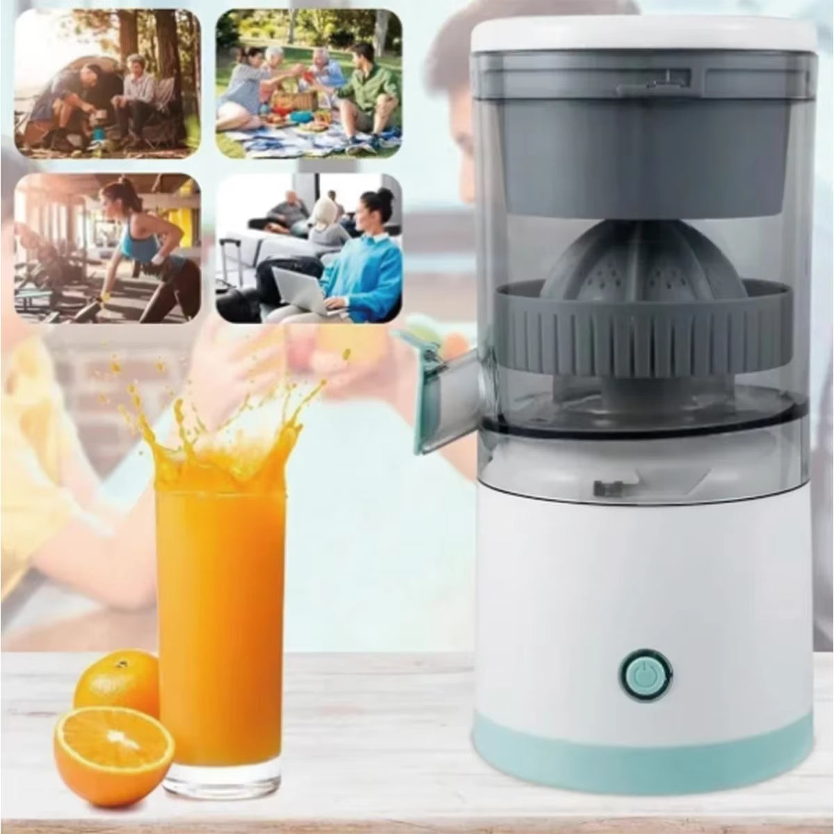 New Portable Home Juicer Fruit Juice Extractor, USB Rechargeableelectric Squeeze, High Juice Output for Orange,